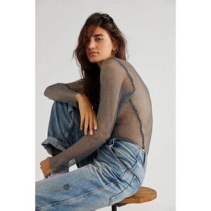 Free People Intimately Romantic Whimsigoth Beaded Long Sleeve Blue - Small NWoT